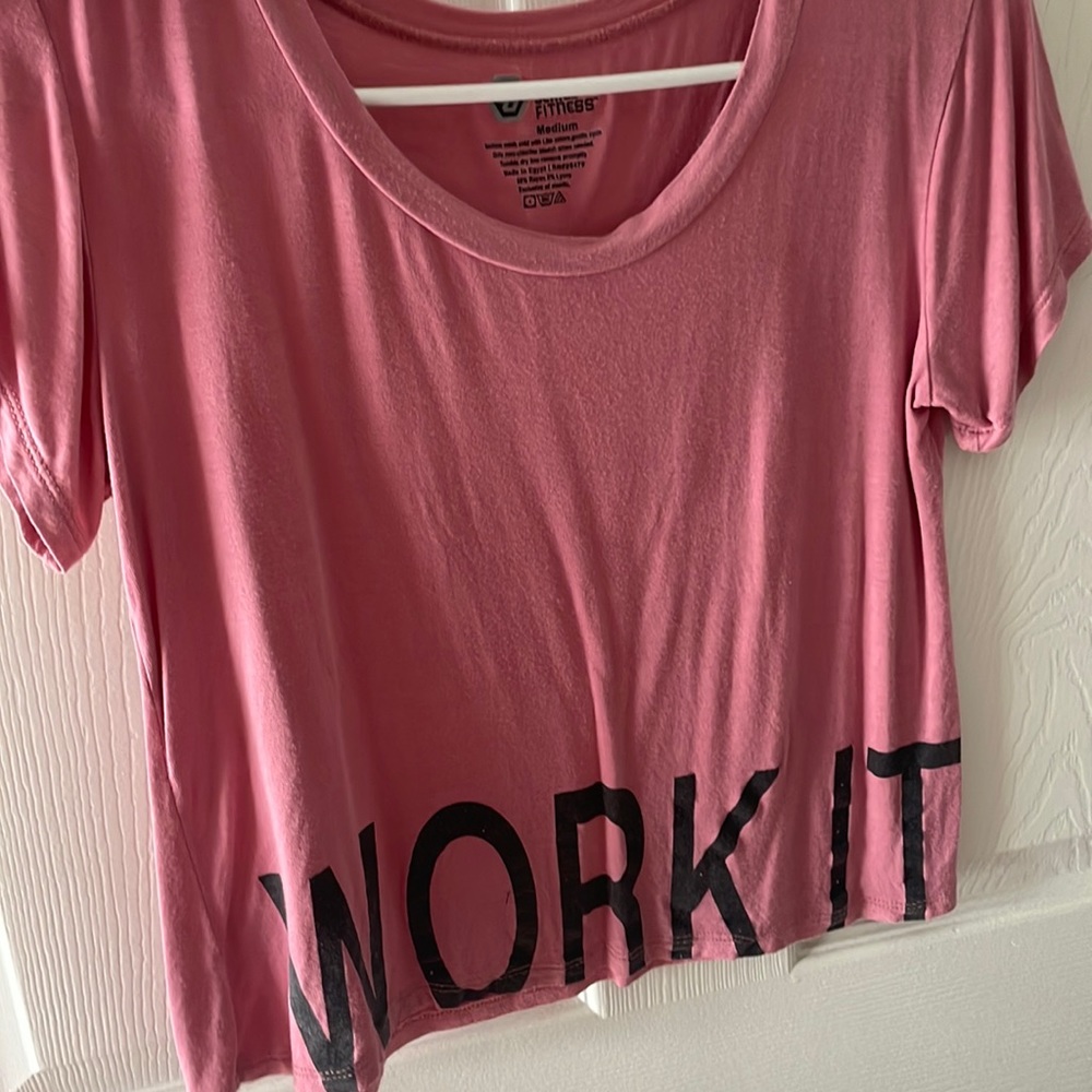 Pink "Work it" Crop Top